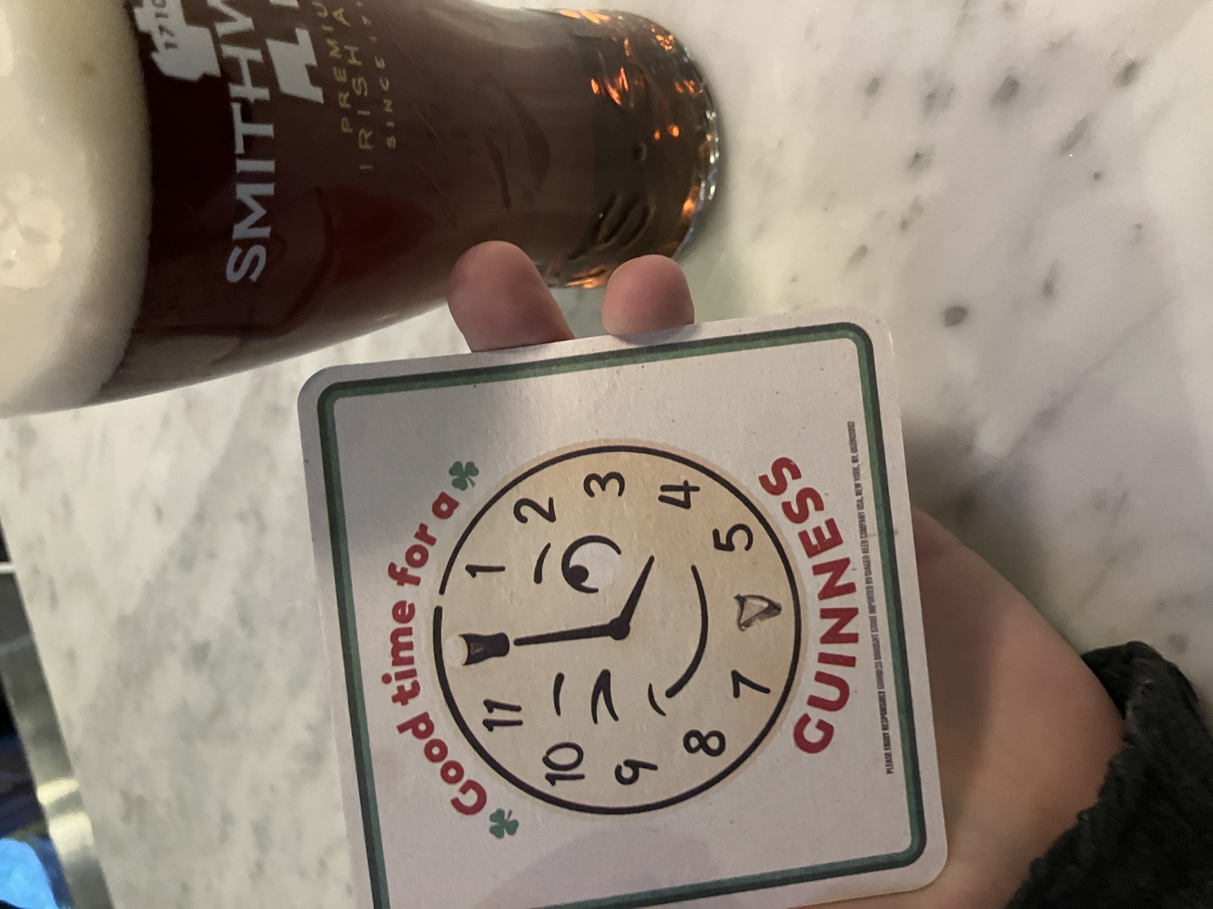 time for a pint picture. it says time for a pint on a coaster next to a big ol pint